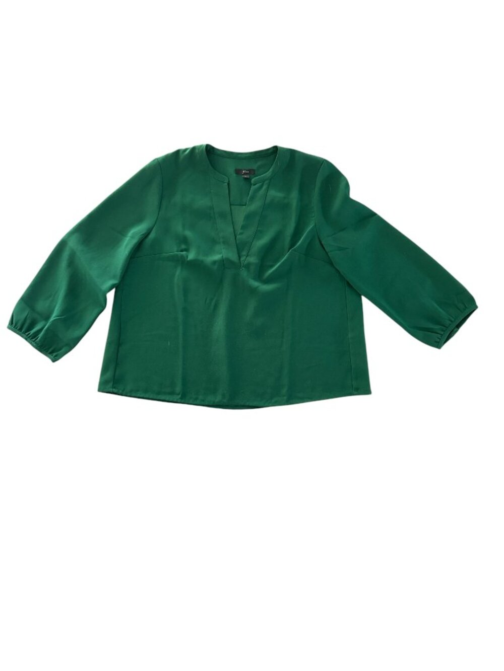 J. Crew Popover Shirt Emerald Green 365 Crepe - Large